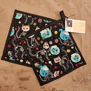 Karen's Fiber Whimsy Day of the Dead Hot Pads, New With Tags!